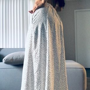 Korean Polka Dot Vintage Button up Maxi Skirt